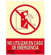 Señal de no utilizar en caso de emergencia