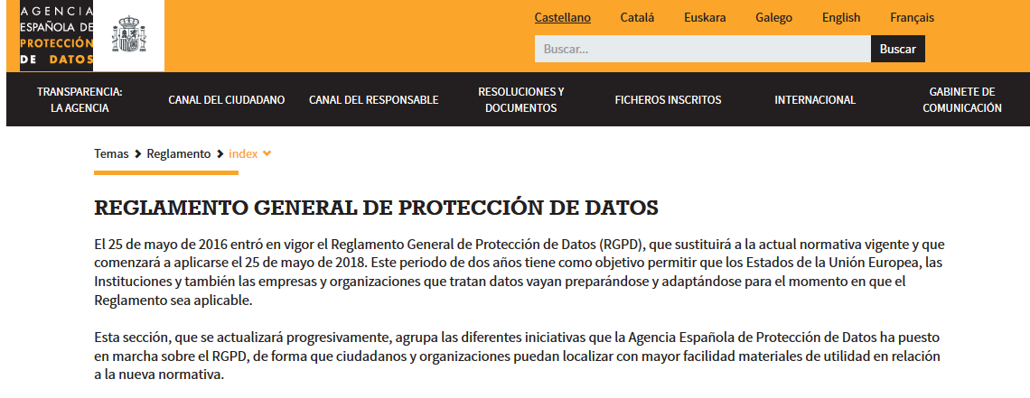 LOPD RGPD anteproyecto de ley de protección de datos para adaptarse al reglamento europeo